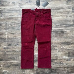 NWT - Dsquared2 Corduroy Repaired Trousers